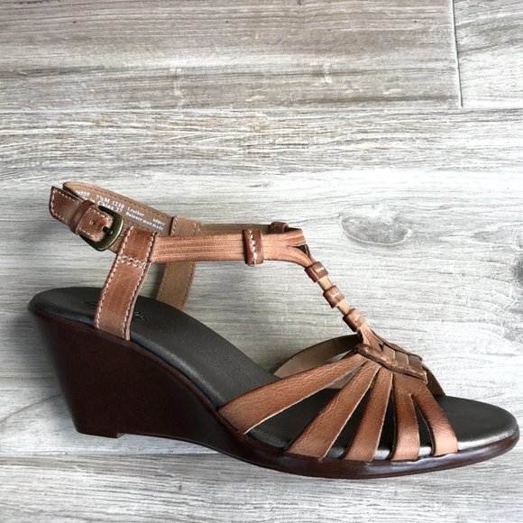 NWT Clarks Holly Pearl Beige Wedge Sandals 07.5M - Picture 5 of 9